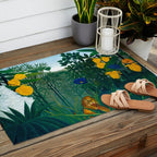 The Repast of the Lion (1907) by Henri Rousseau Outdoor Rug Gallery Image 2