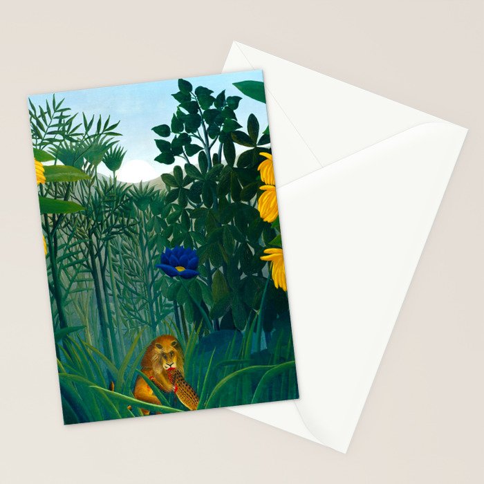 The Repast of the Lion (1907) by Henri Rousseau Stationery Card Gallery Image 2