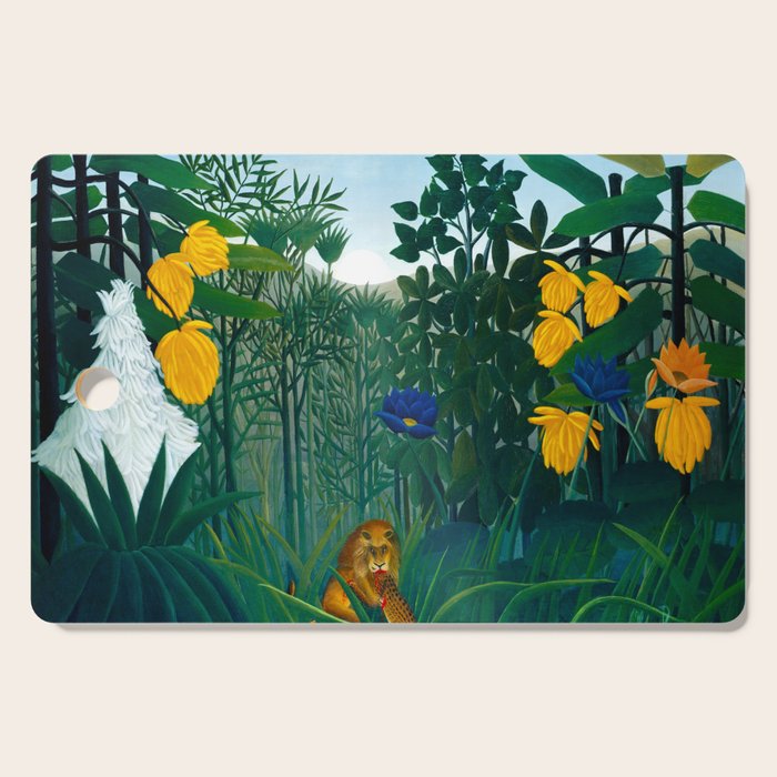 The Repast of the Lion (1907) by Henri Rousseau Cutting Board Gallery Image 1