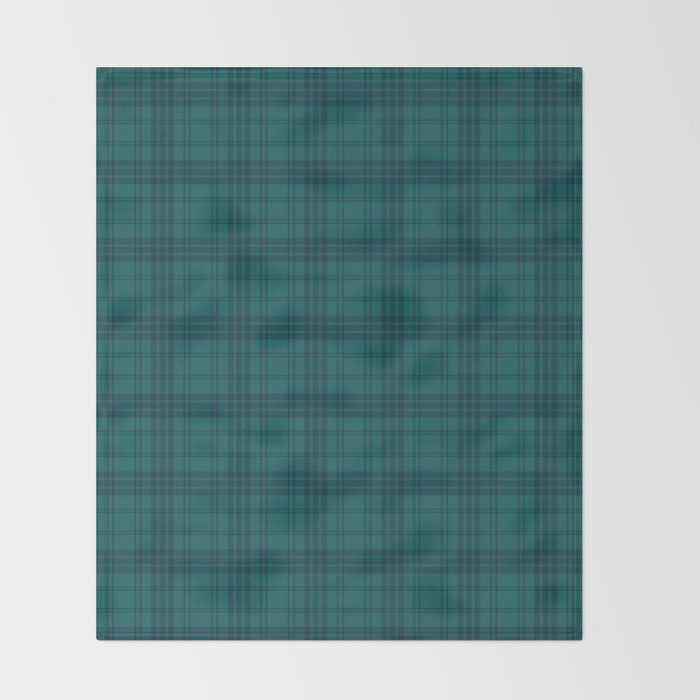 Dark Teal Plaid Throw Blanket Gallery Image 2