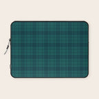 Dark Teal Plaid Laptop Sleeve Gallery Image 1