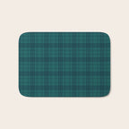 Dark Teal Plaid Bath Mat Gallery Image 1