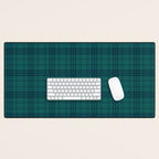 Dark Teal Plaid Desk Mat Gallery Image 1