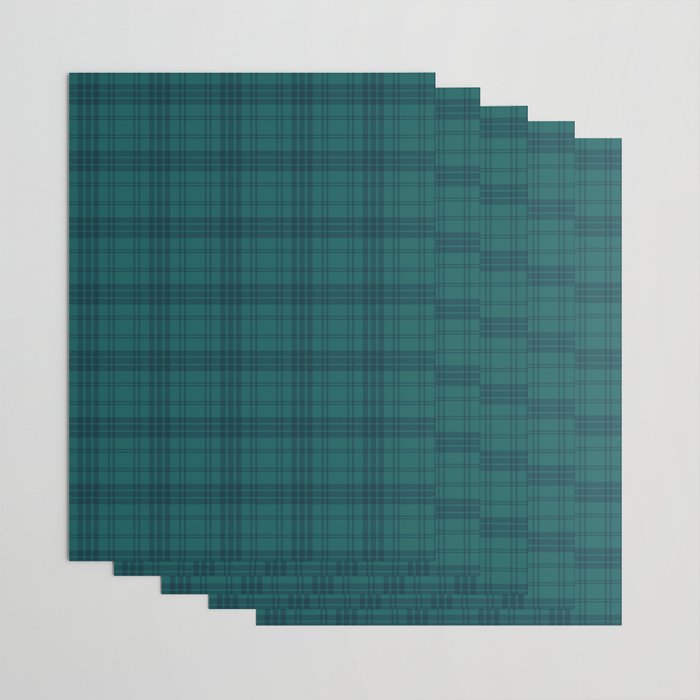 Dark Teal Plaid Wrapping Paper Gallery Image 3