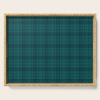 Dark Teal Plaid Serving Tray Gallery Image 1