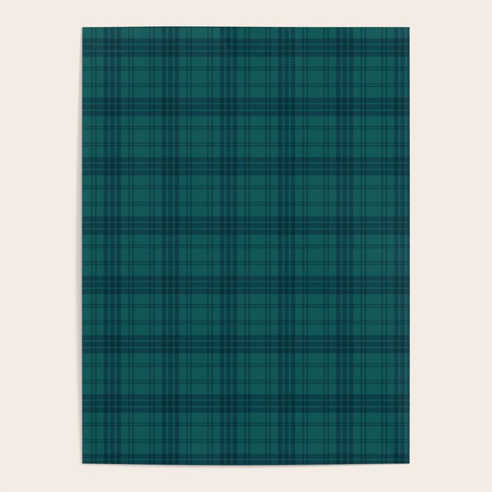 Dark Teal Plaid Poster Gallery Image 4