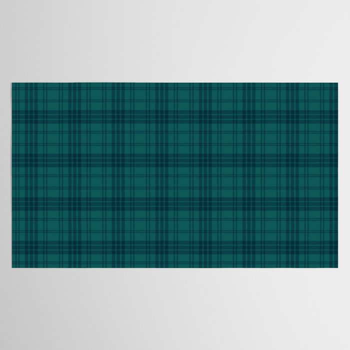 Dark Teal Plaid Tablecloth Gallery Image 2
