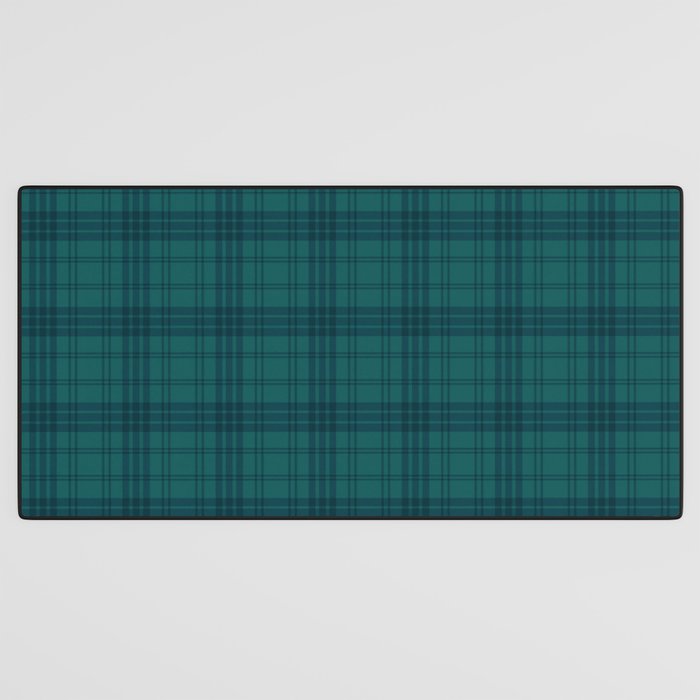 Dark Teal Plaid Desk Mat Gallery Image 3