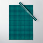 Dark Teal Plaid Wrapping Paper Gallery Image 1