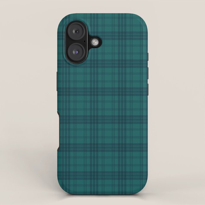 Dark Teal Plaid iPhone Case Gallery Image 1