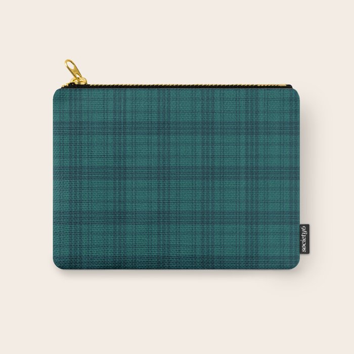 Dark Teal Plaid Carry All Pouch Gallery Image 1