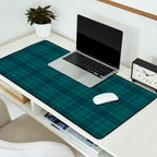 Dark Teal Plaid Desk Mat Gallery Image 2