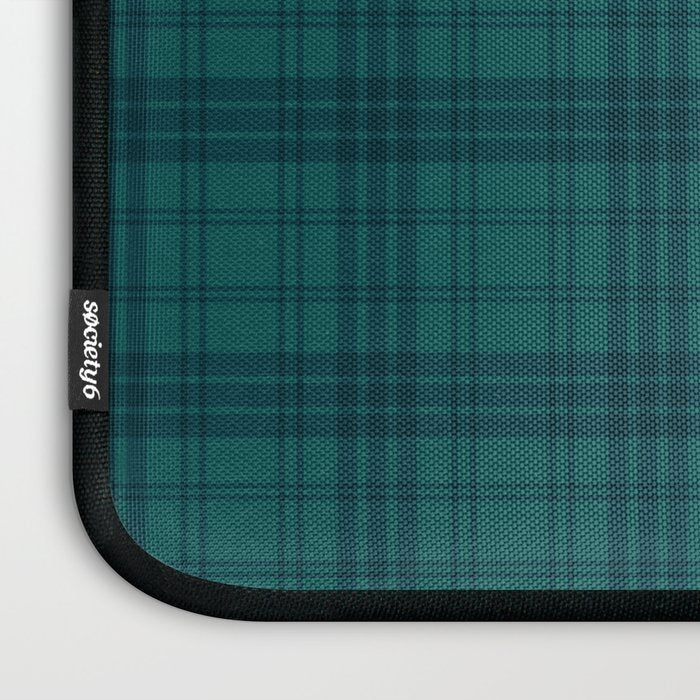 Dark Teal Plaid Laptop Sleeve Gallery Image 3