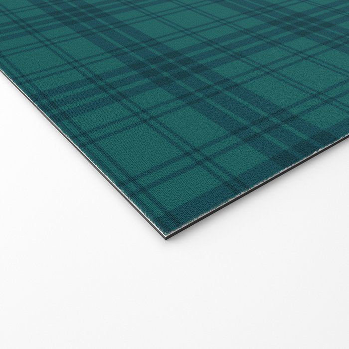 Dark Teal Plaid Welcome Mat Gallery Image 2