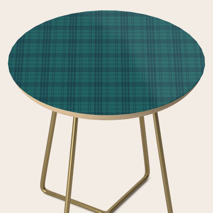 Dark Teal Plaid Side Table Gallery Image 2