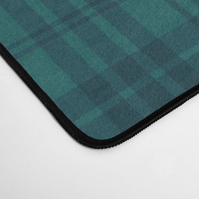 Dark Teal Plaid Desk Mat Gallery Image 4