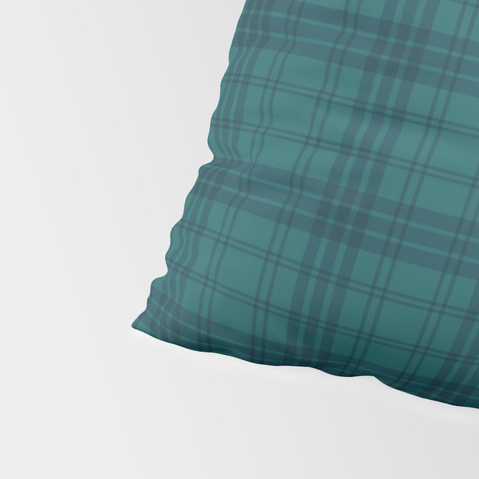 Dark Teal Plaid Pillow Sham Gallery Image 4