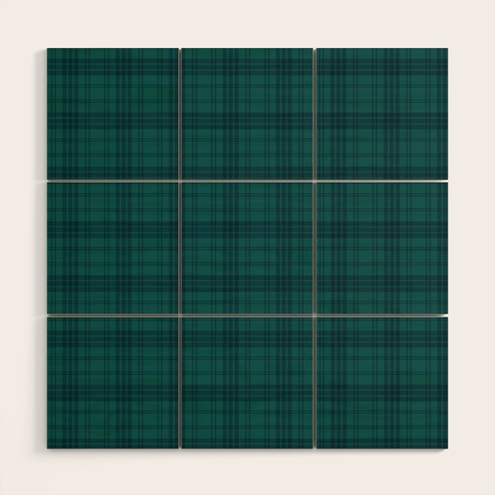 Dark Teal Plaid Wood Wall Art Gallery Image 1
