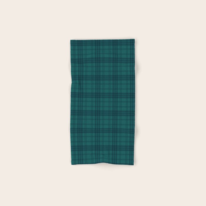 Dark Teal Plaid Bath Towel Gallery Image 1