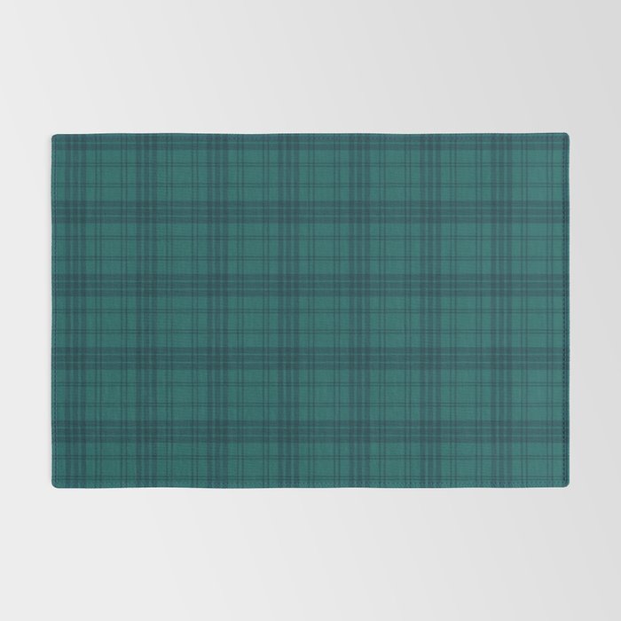 Dark Teal Plaid Rug Gallery Image 2
