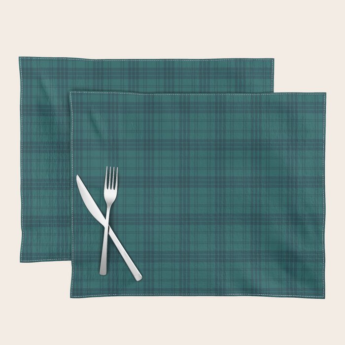 Dark Teal Plaid Placemat Gallery Image 1