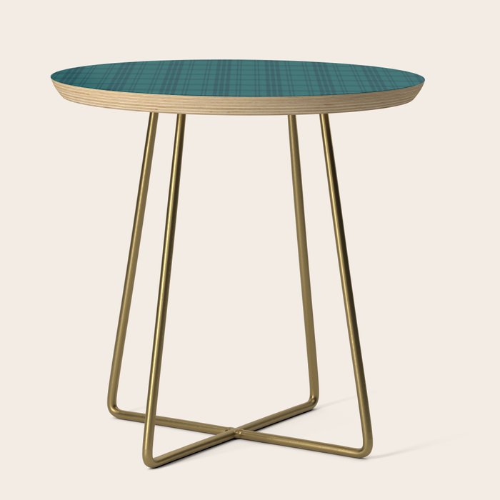 Dark Teal Plaid Side Table Gallery Image 1