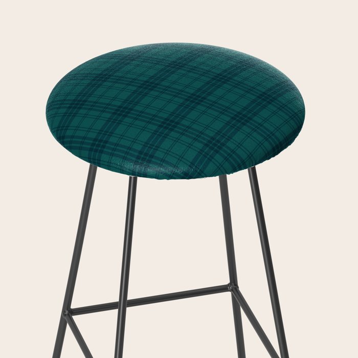 Dark Teal Plaid Stool Gallery Image 2