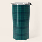 Dark Teal Plaid Travel Mug Gallery Image 2