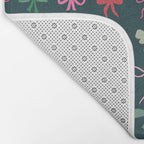 Christmas bows pattern green pink red Bath Mat Gallery Image 2