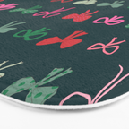 Christmas bows pattern green pink red Bath Mat Gallery Image 3