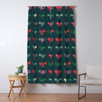 Christmas bows pattern green pink red Window Curtain Gallery Image 5