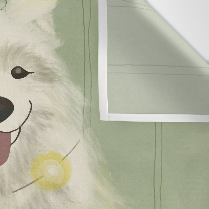 Lit up Holiday Samoyed Wall Tapestry Gallery Image 3