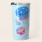 Polka dot jellyfish Travel Mug Gallery Image 3