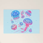 Polka dot jellyfish Welcome Mat Gallery Image 1