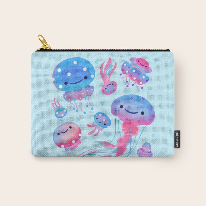 Polka dot jellyfish Carry All Pouch Gallery Image 1