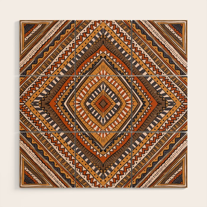 Symmetrical Pattern Wood Wall Art Gallery Image 1
