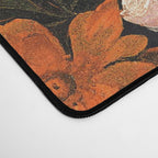 Antique Botanical Shiny Peach Roses And Chamomile Midnight Garden 2 Desk Mat Gallery Image 4