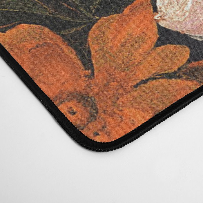 Antique Botanical Shiny Peach Roses And Chamomile Midnight Garden 2 Desk Mat Gallery Image 4