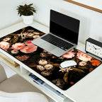 Antique Botanical Shiny Peach Roses And Chamomile Midnight Garden 2 Desk Mat Gallery Image 2