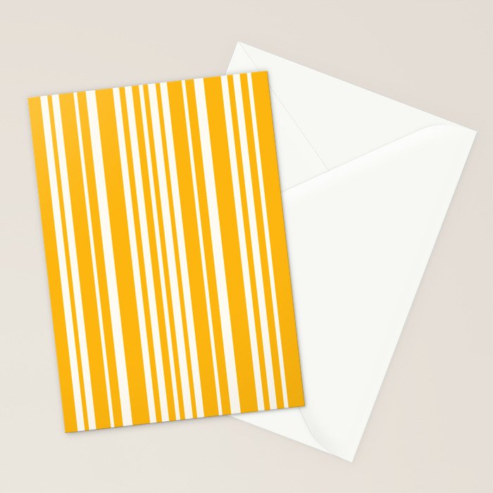 Classic Stripes XLV - Golden Yellow Stationery Card Gallery Image 2