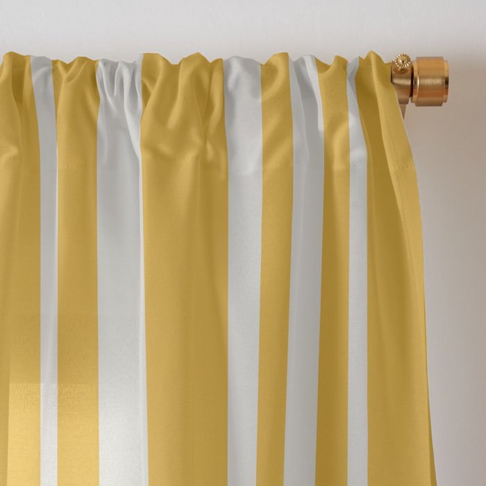 Classic Stripes XLV - Golden Yellow Window Curtain Gallery Image 3
