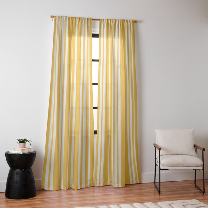 Classic Stripes XLV - Golden Yellow Window Curtain Gallery Image 14