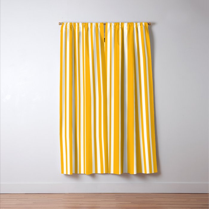 Classic Stripes XLV - Golden Yellow Window Curtain – Society6