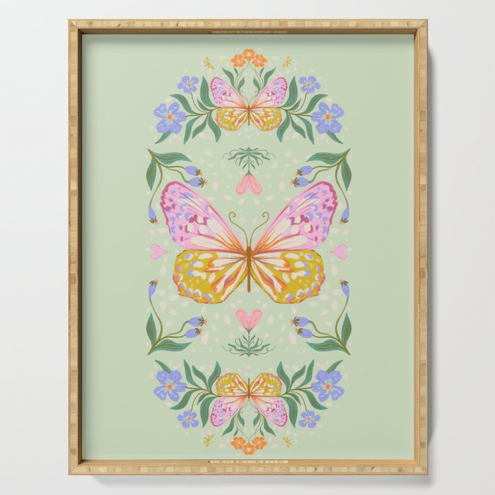 Magical butterflies garden Serving Tray Gallery Image 1