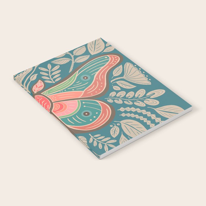 Moth Floral | Teal Notebook Gallery Image 2