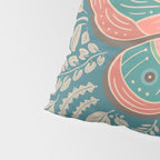 Moth Floral | Teal Pillow Sham Gallery Image 4