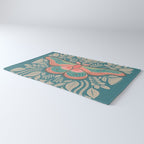 Moth Floral | Teal Rug Gallery Image 3