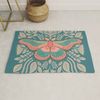 Moth Floral | Teal Rug Gallery Image 1