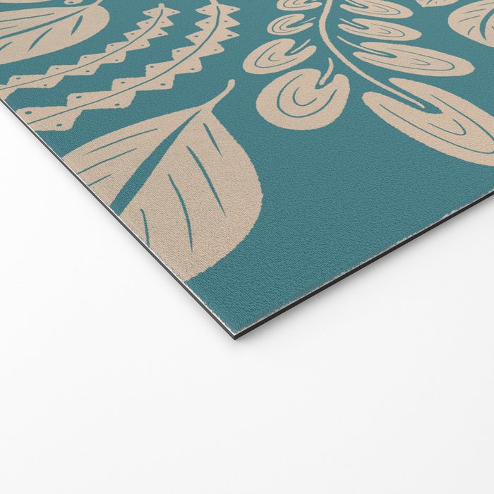 Moth Floral | Teal Welcome Mat Gallery Image 2