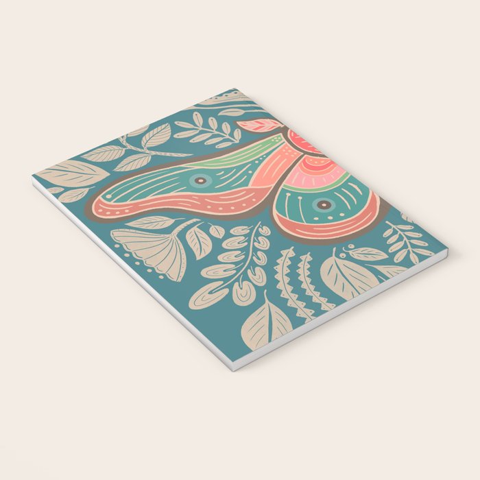 Moth Floral | Teal Notebook Gallery Image 3